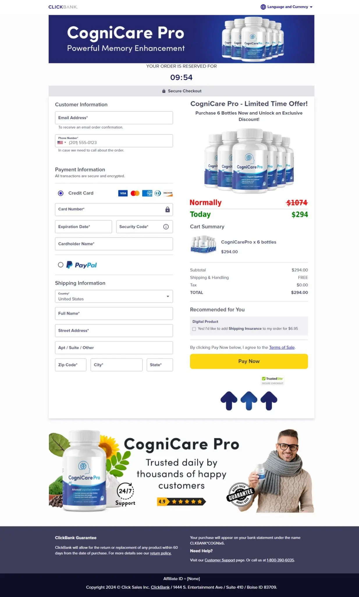 CogniCare Pro™ Checkout Page